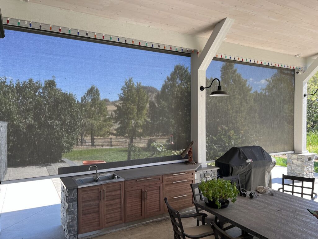 shutters and shade outdoor entertaining